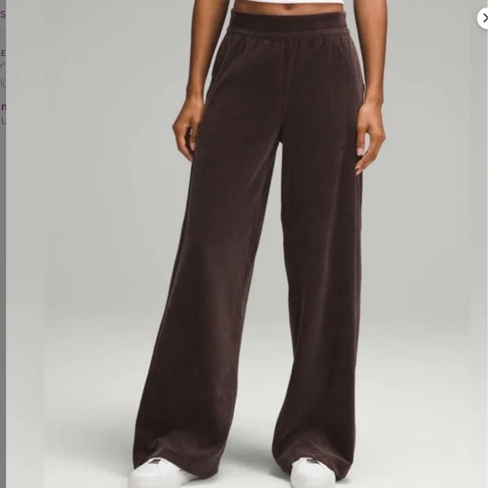 lululemon athletica scuba MR wide leg Velvet cord espresso - Picture 5 of 9